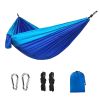 1pc Outdoor Camping Hammock; Portable Nylon Parachute Hammock 106*55in - 106*55in Sapphire Blue And Gray