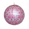 [Red flowers]Chinese/Japanese Style Decorative Hanging lantern Paper Lantern16" - Default