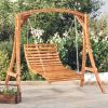 Swing Bed Solid Bent Wood with Teak Finish 45.3"x57.9"x18.1" - Brown