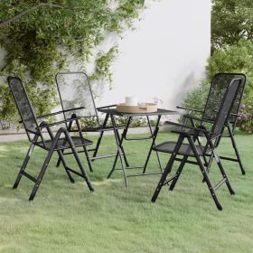 5 Piece Patio Dining Set Expanded Metal Mesh Anthracite - Anthracite