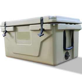 Khaki color ice cooler box 65QT camping ice chest beer box outdoor fishing cooler - as Pic