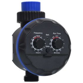 Single Outlet Water Timer with Ball Valves - Black