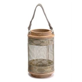 Small Wood Lantern Gray - HomeRoots