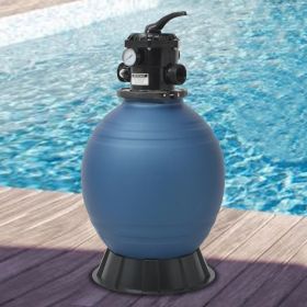 Pool Sand Filter with 6 Position Valve Blue 18 inch - Blue