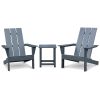 3Pcs Outdoor Adirondack Chairs,Patio Lawn Chairs with Side Table,for Deck Garden Backyard Balcony,Dark Grey - Dark Grey