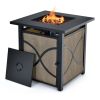 25 Inch 40000 BTU Propane Fire Pit Table with Lid and Fire Glass - as show