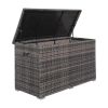 Direct Wicker Patio Brown Wicker Deck Box in Steel Frame with Storage Function - Steel