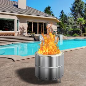 19.3*19.3*19.3in Smokeless Fire pit - Silver