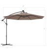 10 Feet Patio Umbrella with Crank and Solar LED Lights - Tan