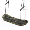 Saucer Tree Swing Surf Kids Outdoor Adjustable Oval Platform Set with Handle - as show