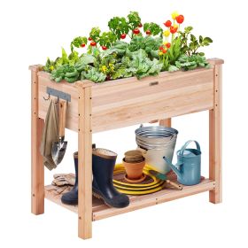 VEVOR Wooden Raised Garden Bed Planter Box 33.9x18.1x30" Flower Vegetable Herb - Default