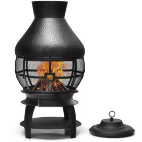 Patio Wood Burning Chimneys Fireplace - Black