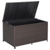 133 Gallon Outdoor Wicker Storage Box with Zippered Liner - Mix brown