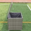 4 Piece Patio Sectional Wicker Rattan Outdoor Furniture Sofa Set with Storage Box Grey - as Pic