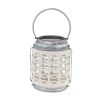 DecMode 8"W, 10"H Coastal Stoneware Lantern, White, 1 - Piece - DecMode