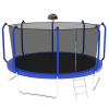 14FT Trampoline with Basketball Hoop, ASTM Approved Reinforced Type Outdoor Trampoline with Enclosure Net - as Pic