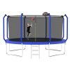 14FT Trampoline with Basketball Hoop, ASTM Approved Reinforced Type Outdoor Trampoline with Enclosure Net - as Pic