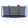 14FT Trampoline with Basketball Hoop, ASTM Approved Reinforced Type Outdoor Trampoline with Enclosure Net - as Pic