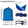 1pc Outdoor Camping Hammock; Portable Nylon Parachute Hammock 106*55in - 106*55in Sapphire Blue And Sky Blue