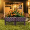 Plastic Raised Garden Bed, 2Pcs Planter Grow Boxes 14.5" H with Legs for Indoor & Outdoor Vegetable Fruit Flower Herb Growing Box - 2pcs with legs