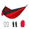 1pc Outdoor Camping Hammock; Portable Nylon Parachute Hammock 106*55in - 106*55in Red And Black