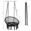 Cushioned Hammock Swing Chair with Hanging Kit - Black