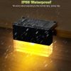 6Pcs Solar Powered Deck Lights Outdoor Acrylic Bubbles Decorative Step Fence Lamp IP55 Waterproof - black