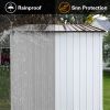 Metal garden sheds 6ftx8ft outdoor storage sheds white+offee - as Pic