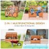 33 Gallon Wooden Storage Bench with Liner for Patio Garden Porch - as show