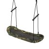 Saucer Tree Swing Surf Kids Outdoor Adjustable Oval Platform Set with Handle - as show