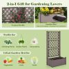 Outdoor Planter Box Self-Watering Raised Garden Bed Trellis with Water Level Indicator - Coffee