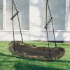 Saucer Tree Swing Surf Kids Outdoor Adjustable Oval Platform Set with Handle - as show