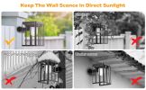 2-Pack: Outdoor Solar Wall Sconce Lights Black - Black