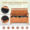 33 Gallon Wooden Storage Bench with Liner for Patio Garden Porch - as show