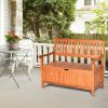 33 Gallon Wooden Storage Bench with Liner for Patio Garden Porch - as show