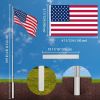 30 ft. Aluminum Flagpole with US Flag and Ball - 30 FT