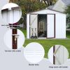 Metal garden sheds 6ftx8ft outdoor storage sheds white+offee - as Pic