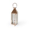 Noble House Tulsa 22" Modern Outdoor Stainless Steel Lantern in Rose Gold - Noble House