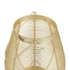 DecMode Gold Metal Decorative Candle Lantern with Thin Metal Handle - DecMode