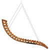 Swing Bed Solid Bent Wood with Teak Finish 45.3"x57.9"x18.1" - Brown