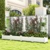 Outdoor Planter Box Self-Watering Raised Garden Bed Trellis with Water Level Indicator - White