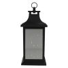 12" Black LED Lighted Battery Operated Lantern with Flickering Light - Northlight