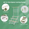 4-Tier Hanging Plant Stand with Hanging Bar - White