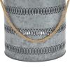 DecMode 12", 10"H Coastal Lantern, Gray, 2 - Pieces - DecMode