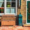 33 Gallon Wooden Storage Bench with Liner for Patio Garden Porch - as show