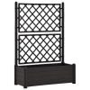 Garden Planter with Trellis 39.4"x16.9"x55.9" PP Anthracite - Anthracite