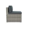 6 Pieces PE Rattan sectional Outdoor Furniture Cushioned Sofa set Grey Wicker, Dark Grey Cushion - as Pic