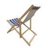 populus wood sling chair blue Stripe Broad blue Stripe (color: Dark blue) folding chaise lounge chair - as Pic