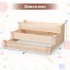 3-Tier Wooden Raised Garden Bed for Backyard Patio Gardening - Natural