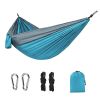 1pc Outdoor Camping Hammock; Portable Nylon Parachute Hammock 106*55in - 106*55in Red And Black